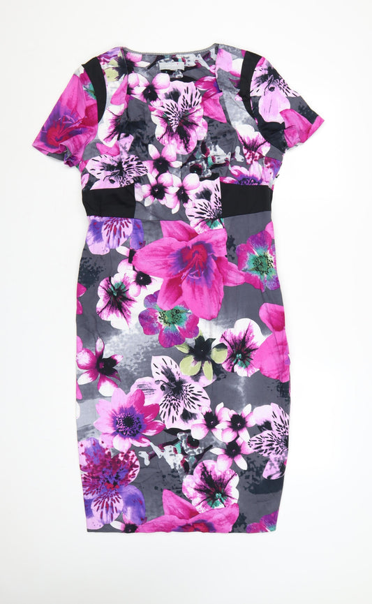 Marks & Spencer Per Una Women’s Purple Floral Bodycon Dress UK 14
