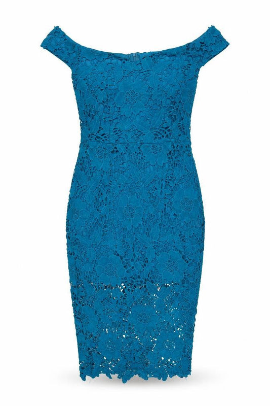 Motel Rocks Women’s Blue Lace Off Shoulder Bodycon Dress UK 10
