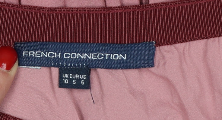 French Connection Womens Red Pleated Midi Skirt Size 10