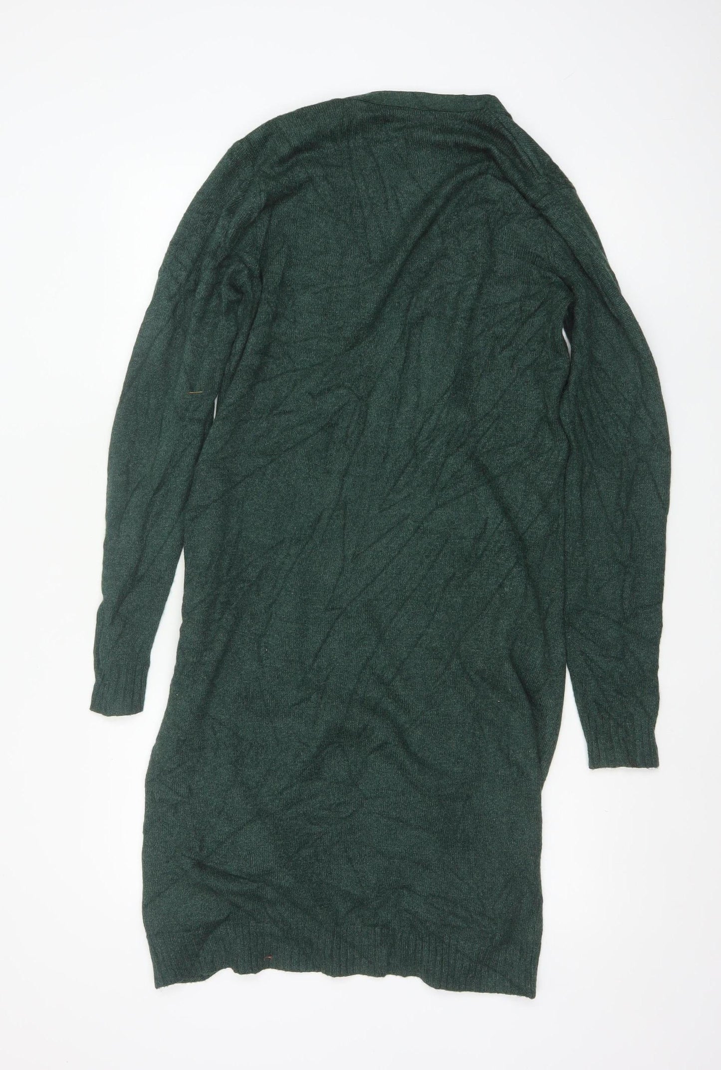 VILA Womens Green Long Cardigan S Viscose Blend Open Front