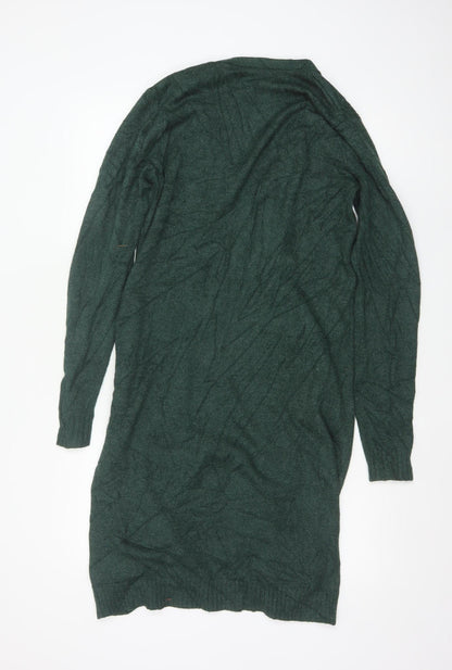VILA Womens Green Long Cardigan S Viscose Blend Open Front