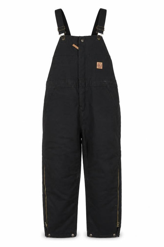 Front view of Berne Black Youth Regular Cotton Insulated Dungaree 10-12