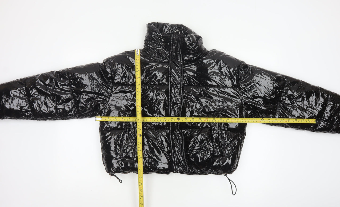 Topshop Women’s Black Cropped Puffer Jacket Size 6 Zip Winter Coat