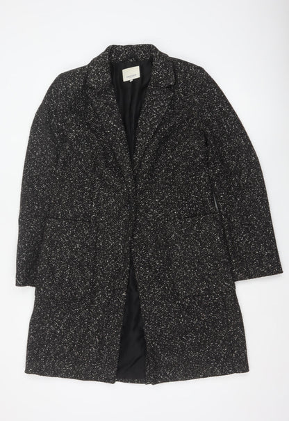 Great Plains Women Black XS Tweed Mid-Length Overcoat