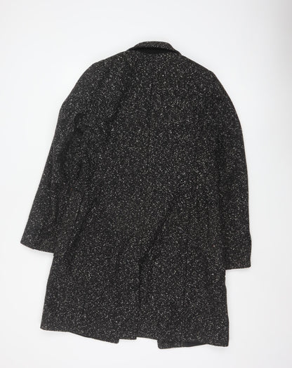 Great Plains Women Black XS Tweed Mid-Length Overcoat