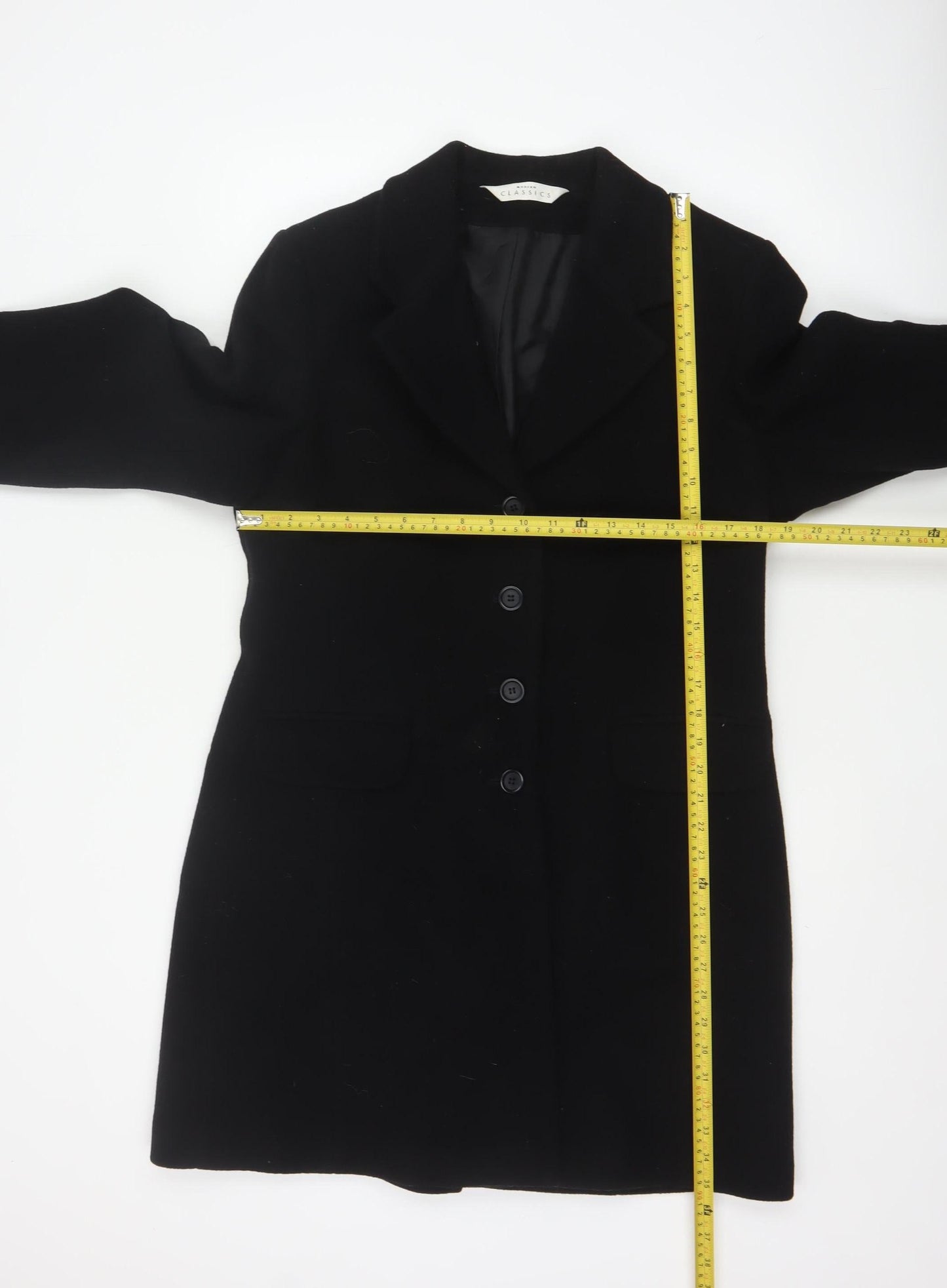 Modern Classics Women's Black Wool Overcoat Size 14