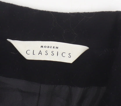 Modern Classics Women's Black Wool Overcoat Size 14
