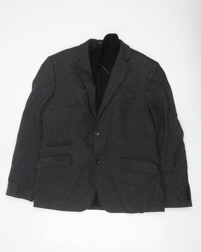 Linea Men’s Grey Wool Blend Blazer Jacket Size L Classic Formal