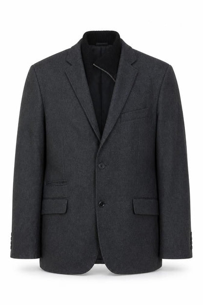 Linea Men’s Grey Wool Blend Blazer Jacket Size L Classic Formal