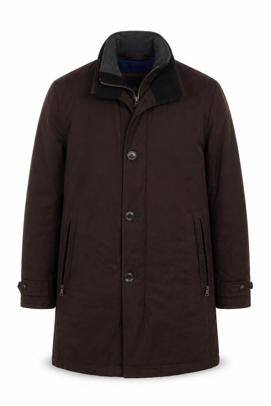 Marks and Spencer Blue Harbour Men Brown Mid-Length Overcoat Size M
