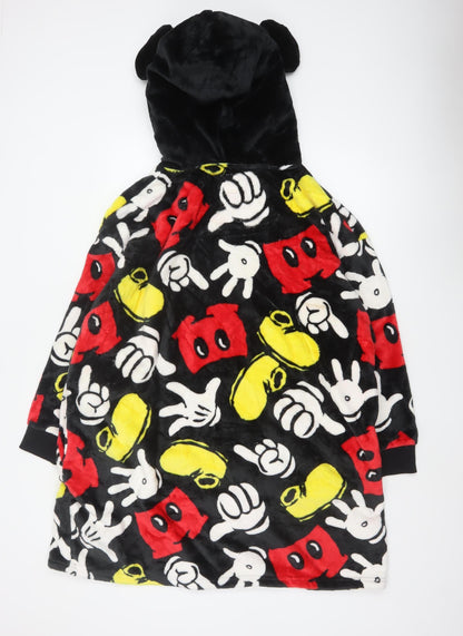 Disney Women’s Black Mickey Mouse Hooded Fleece Nightshirt S/M