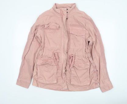 Marks and Spencer Womens Pink Cotton Military Jacket Size 10