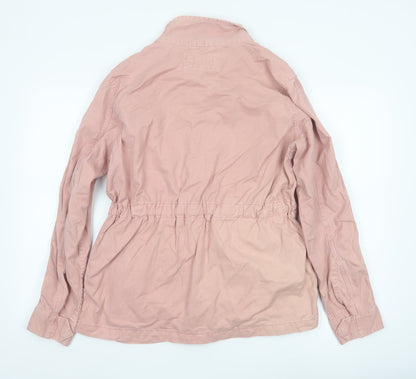 Marks and Spencer Womens Pink Cotton Military Jacket Size 10