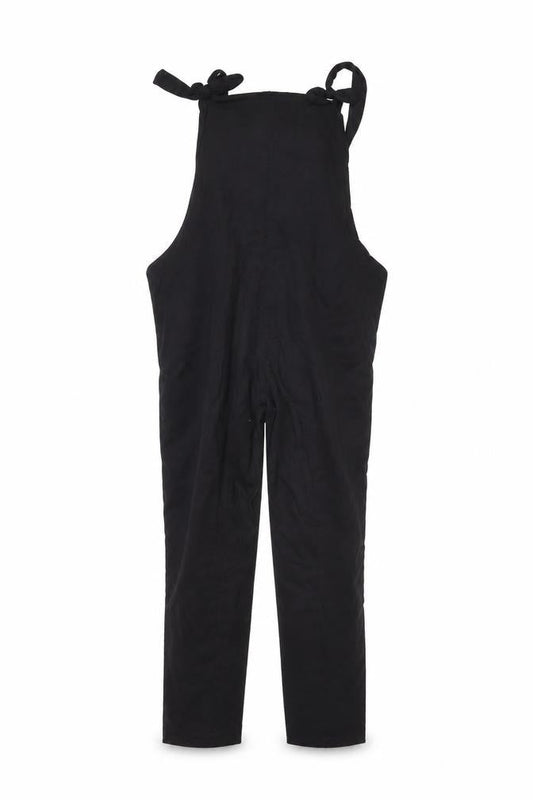 Front view of ASOS Design Women Black Maternity Jumpsuit Viscose UK 12