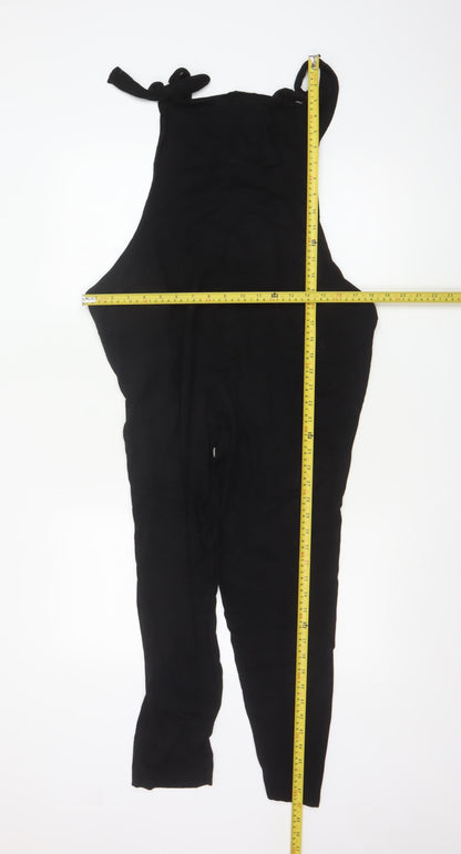 ASOS Design Women Black Maternity Jumpsuit Viscose UK 12