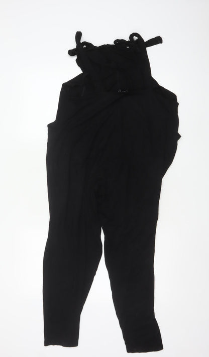 ASOS Design Women Black Maternity Jumpsuit Viscose UK 12