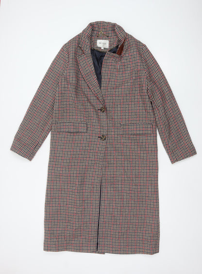 WYSE London Women's Multicoloured Check Long Overcoat Size 8