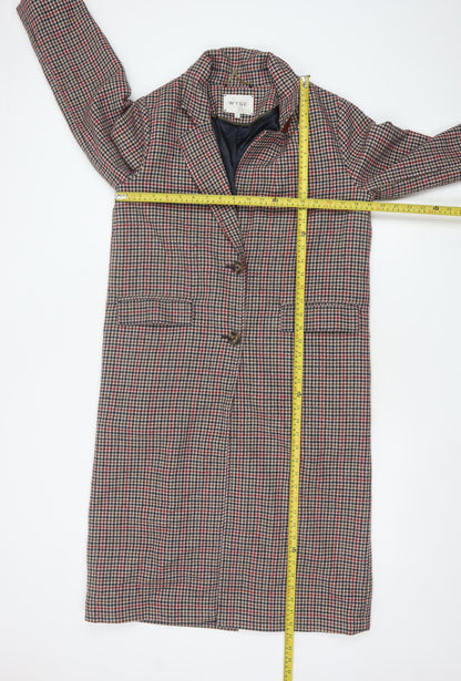 WYSE London Women's Multicoloured Check Long Overcoat Size 8