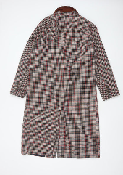 WYSE London Women's Multicoloured Check Long Overcoat Size 8