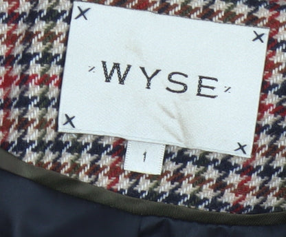 WYSE London Women's Multicoloured Check Long Overcoat Size 8