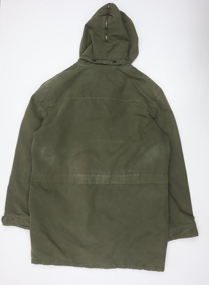 Champion Men's Green Cotton Parka Jacket XL Hooded Outdoor Casual