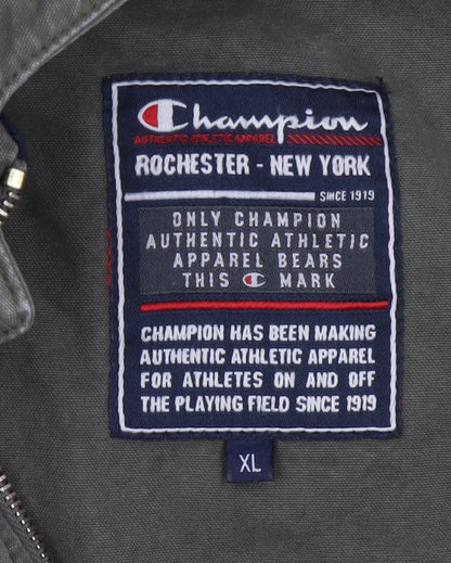 Champion Men's Green Cotton Parka Jacket XL Hooded Outdoor Casual