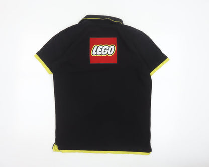 LEGO Men's Black Polo Shirt L Logo Casual Cotton Blend