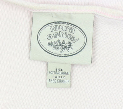 Laura Ashley Women’s Pink Cotton Basic T-Shirt XL