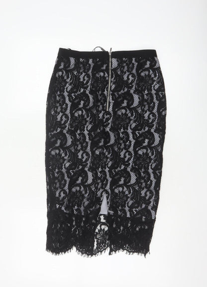 Coast Women’s Black Lace Midi Pencil Skirt UK 8 Formal Party
