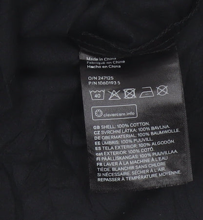 H&M Womens Black Cotton Tunic Blouse Long Sleeve XS