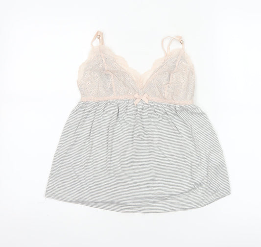 Boden Women’s Grey Lace Trim Striped Camisole Top Size S