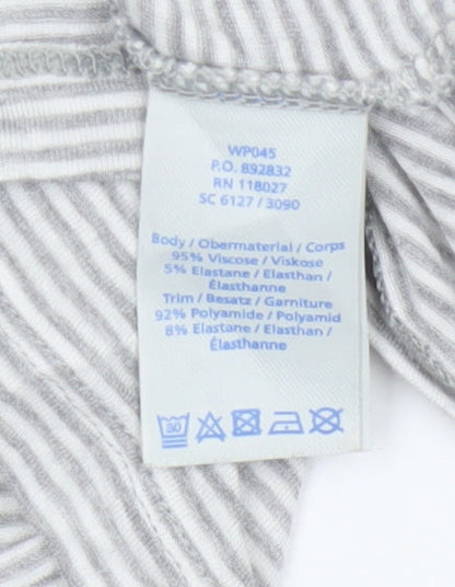 Boden Women’s Grey Lace Trim Striped Camisole Top Size S