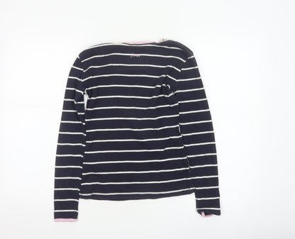 Joules Women's Blue Striped Long Sleeve Cotton T-Shirt XS