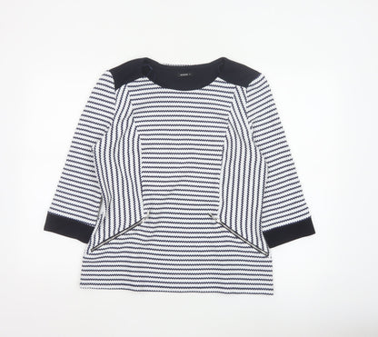 Roman Women’s Blue Striped Tunic Blouse Size 18 3/4 Sleeve Knit Top