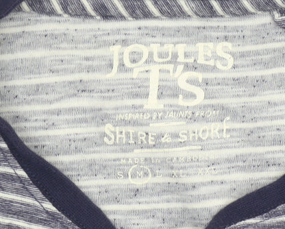 Joules Women's Blue Striped Cotton Short Sleeve T-Shirt Size S