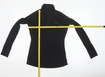 USA Pro Womens Black Slim Fit 1/4 Zip Long Sleeve Activewear Top Size 10