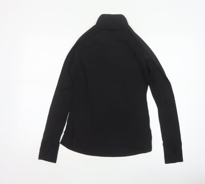 USA Pro Womens Black Slim Fit 1/4 Zip Long Sleeve Activewear Top Size 10