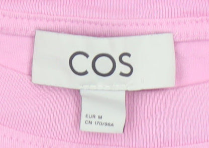 COS Womens Pink Long Sleeve 100% Cotton Basic Crew Neck T-Shirt Size 12