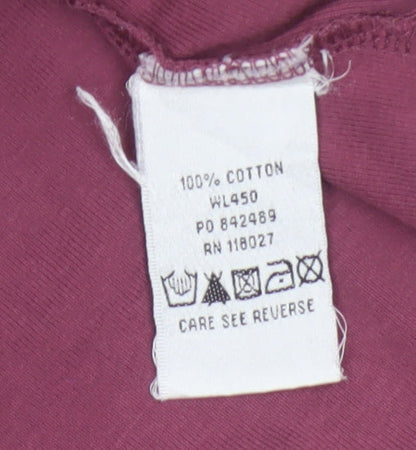 Boden Women Purple Cotton 3/4 Sleeve Scoop Neck Top Size 14