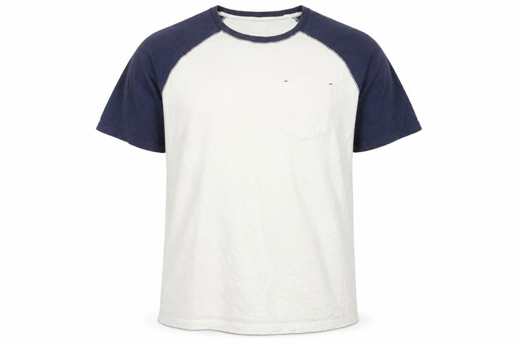 Fat Face Mens White Blue Raglan Short Sleeve Cotton T-Shirt XXL