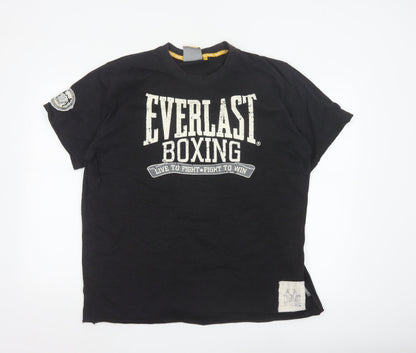 Everlast Men's Black Boxing Graphic T-Shirt 2XL Cotton Blend
