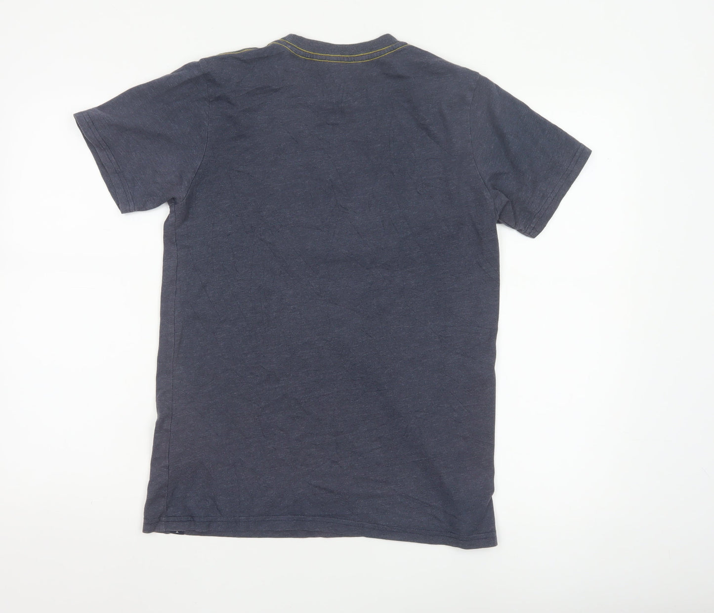 Weird Fish Men's Blue Small Graphic Print T-Shirt Organic Cotton Blend