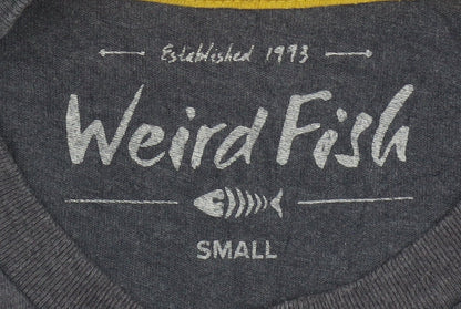 Weird Fish Men's Blue Small Graphic Print T-Shirt Organic Cotton Blend