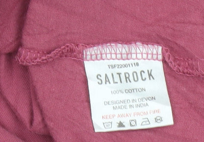 Saltrock Womens Pink Size 16 Cotton Surf Graphic T-Shirt