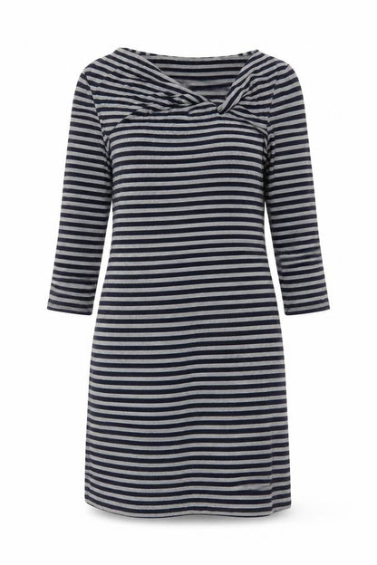 Phase Eight Women Blue Striped Knee Length Shift Dress Size 12
