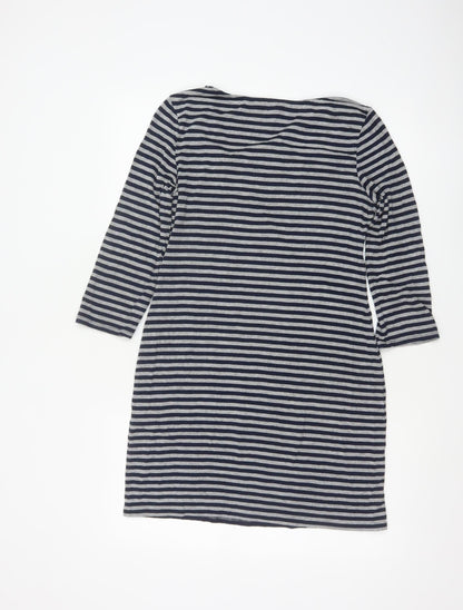 Phase Eight Women Blue Striped Knee Length Shift Dress Size 12