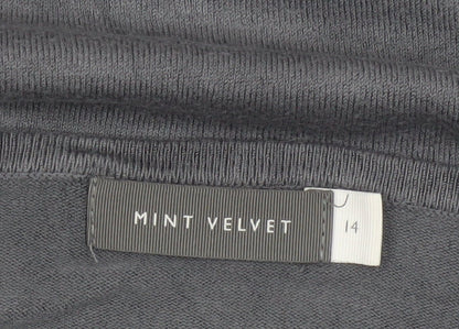 Mint Velvet Women Grey Size 14 Asymmetric Hem Pullover Jumper