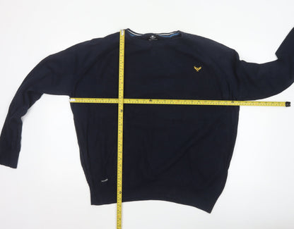 Threadbare Men's Blue 2XL Cotton Crew Neck Jumper