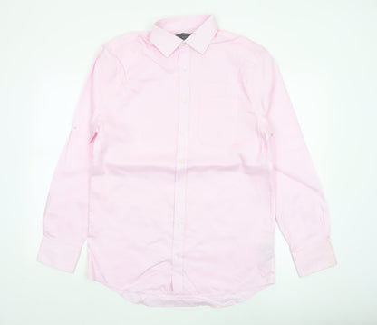 Marks and Spencer Mens Pink 15in Regular Fit Cotton Dress Shirt