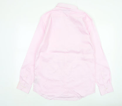 Marks and Spencer Mens Pink 15in Regular Fit Cotton Dress Shirt